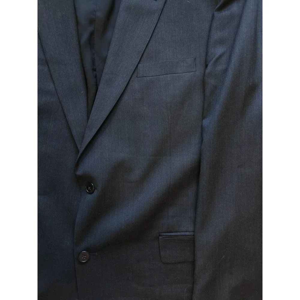 Jos A Bank Mens Wool Sports Coat 43L Charcoal Black Blazer BXT80032 2 Button